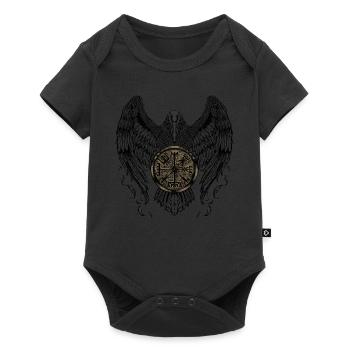 Crow with Futhark and Vegvisir - Baby Premium short-sleeve bodysuit - black - Front