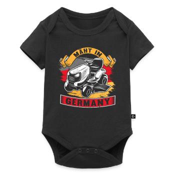 Rasentraktor rasen Mäht in Germany Geschenk design - Baby Premium Kurzarmbody - Schwarz - Vorne