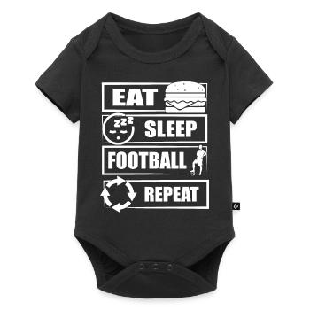 EAT SLEEP FOOTBALL REPEAT - Body à manches courtes Premium Bébé - noir - Devant
