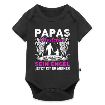 Papas Mädchen Ich War Einmal Sein Engel - Baby Premium Kurzarmbody - Schwarz - Vorne