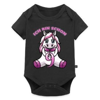 9. Geburtstag mit Einhorn - Baby Premium Kurzarmbody - Schwarz - Vorne