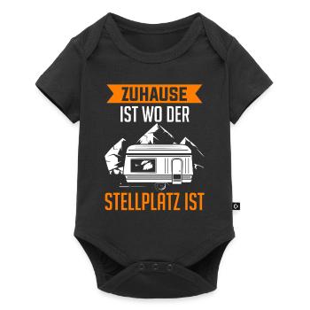 Camping Stellplatz Campingplatz Stellplatz Hobbyca - Baby Premium Kurzarmbody - Schwarz - Vorne