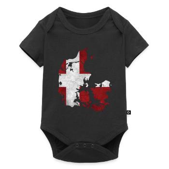 Danemark - frontière dans le drapeau national - Body à manches courtes Premium Bébé - noir - Devant