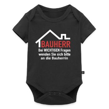 Bauherr Hausbau Bauherren Richtfest Bauherrin - Baby Premium Kurzarmbody - Schwarz - Vorne