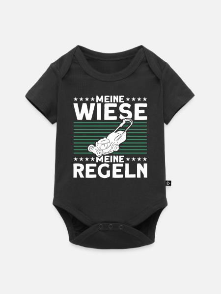 Wiese Rasen Rasenmäher - Baby Premium Kurzarmbody - Schwarz