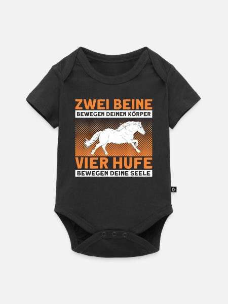 Reiten Reiter Haflinger Geschenk - Baby Premium Kurzarmbody - Schwarz