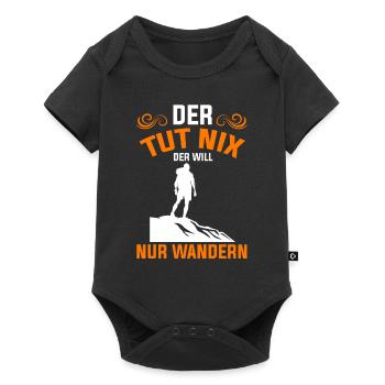 Der Tut Nix der Will Nur Wandern - Baby Premium Kurzarmbody - Schwarz - Vorne