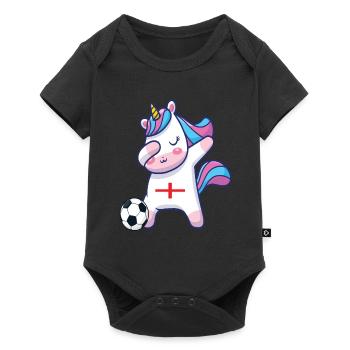 Dabbing Licorne Football Angleterre - Body à manches courtes Premium Bébé - noir - Devant