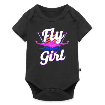 Swimmer Swim Fly Girl Butterfly - Baby Premium short-sleeve bodysuit - black - Front