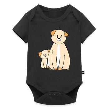 Chien chiot chiot - Body à manches courtes Premium Bébé - noir - Devant