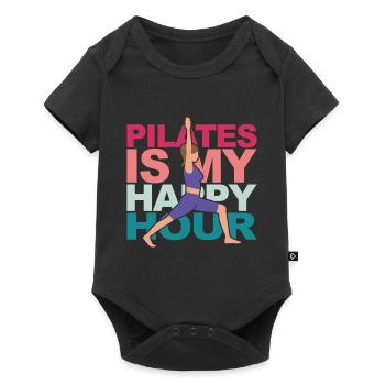 Pilates is my Happy Hour Yoga Fitness Meditation - Baby Premium Kurzarmbody - Schwarz - Vorne