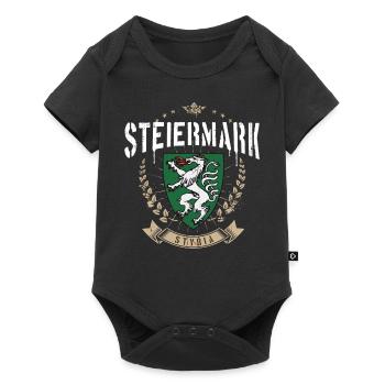 Steiermark Wappen Panther Retro Steirer Bua Madl - Baby Premium Kurzarmbody - Schwarz - Vorne