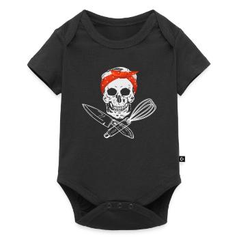 Skull cook with knife and whisk - Baby Premium short-sleeve bodysuit - black - Front