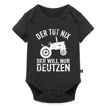Traktor Bauer - Der Tut Nix Der Will Nur Deutzen - Baby Premium Kurzarmbody - Schwarz - Vorne