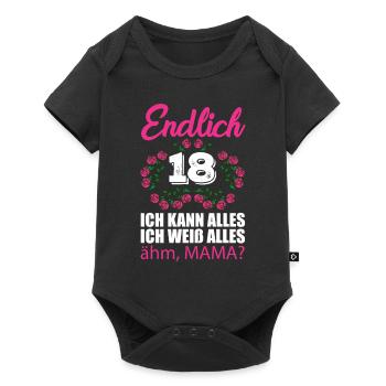 18ème anniversaire Enfin 18 Je peux tout savoir - Body à manches courtes Premium Bébé - noir - Devant