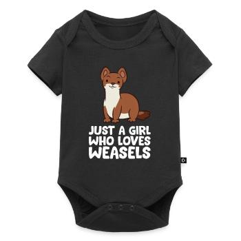 Just a Girl Who Loves Weasels - Baby Premium short-sleeve bodysuit - black - Front