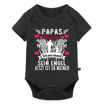 Papas Mädchen Ich War Einmal Sein Engel - Baby Premium Kurzarmbody - Schwarz - Vorne