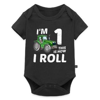 Je suis 1 an 1. Tracteur anniversaire tracteur - Body à manches courtes Premium Bébé - noir - Devant