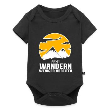 Wandern Berge Wanderer - Baby Premium Kurzarmbody - Schwarz - Vorne