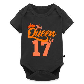 BIRTHDAY QUEEN 17 Anniversaire Sœur 17 ans - Body à manches courtes Premium Bébé - noir - Devant