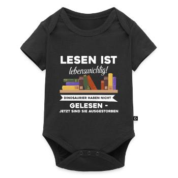 Deutsch Lesen Bücher Weihnachten Geschenk Idee - Baby Premium Kurzarmbody - Schwarz - Vorne