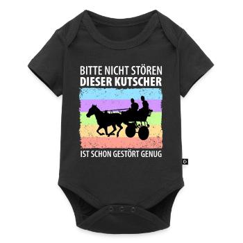 Kutscher Kutsche Pferdekutscher Kutschieren - Baby Premium Kurzarmbody - Schwarz - Vorne