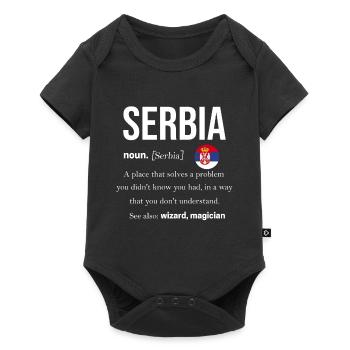 Drapeau de la Serbie Balkans Yougoslavie Srbija Cadeau - Body à manches courtes Premium Bébé - noir - Devant