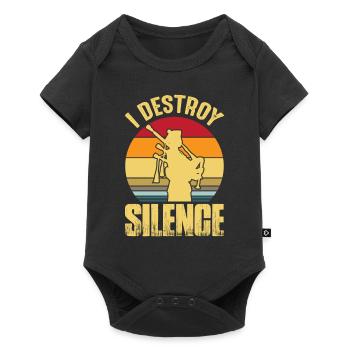 Bagpipes Destroy Silence Bagpipe Retro - Baby Premium short-sleeve bodysuit - black - Front