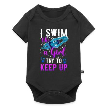 Swimming Swimmer I Know I Swim - Baby Premium Kurzarmbody - Schwarz - Vorne