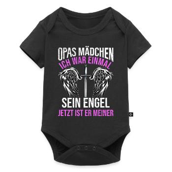 Opas Mädchen Ich War Einmal Sein Engel - Baby Premium Kurzarmbody - Schwarz - Vorne