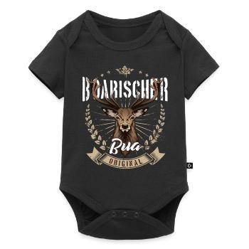 Boarischer Bua Bayern Bayrischer Lausbua Hirsch - Baby Premium Kurzarmbody - Schwarz - Vorne