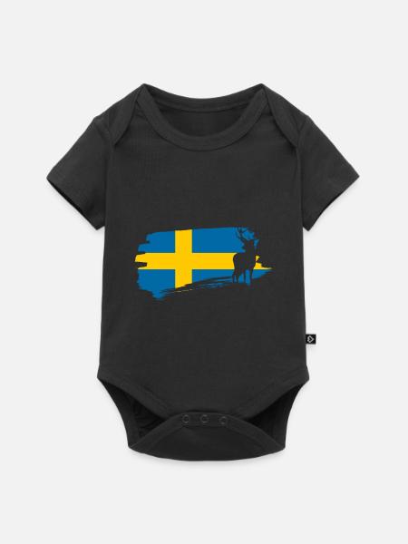 Schweden - Baby Premium Kurzarmbody - Schwarz