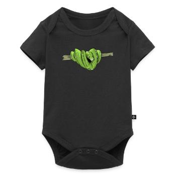 Morelia Viridis I Grüne Baumpython Schlange Phyton - Baby Premium Kurzarmbody - Schwarz - Vorne
