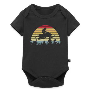 Retro snowmobile Skidoo snowmobile - Baby Premium short-sleeve bodysuit - black - Front
