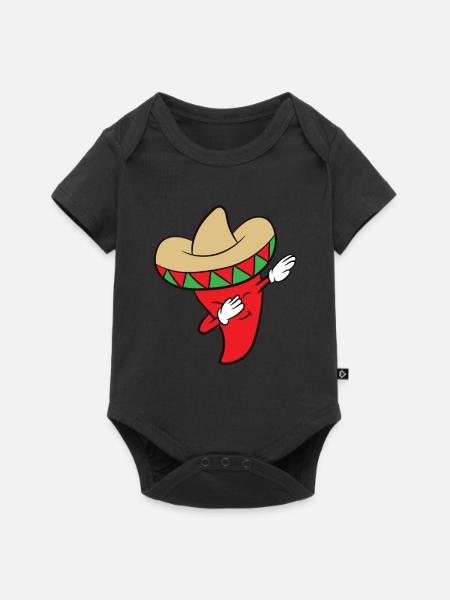 Chili Dabbing Lustiges Chili - Baby Premium Kurzarmbody - Schwarz