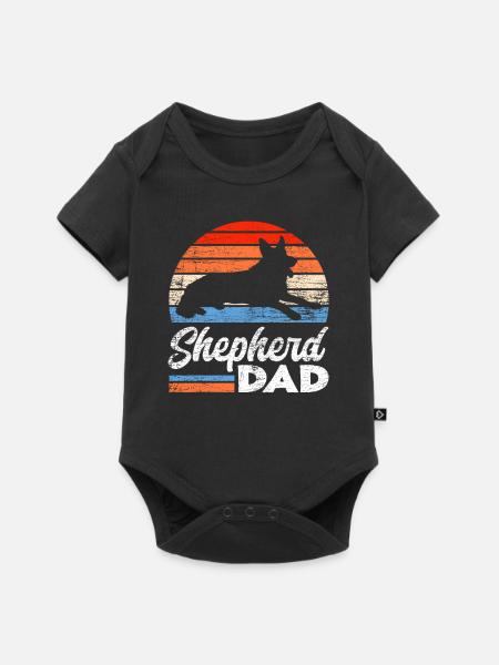 Schäferhund Papa Deutscher Schäferhund - Baby Premium Kurzarmbody - Schwarz