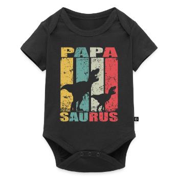 PapaSaurus dinosaures Bébé Familles Papa Saurus - Body à manches courtes Premium Bébé - noir - Devant