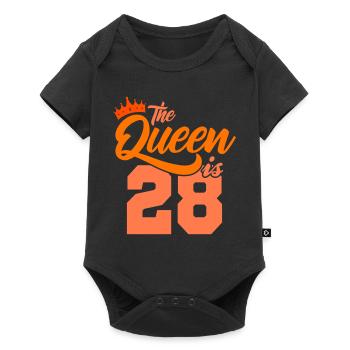 BIRTHDAY QUEEN 28 anniversaire Maman 28 ans - Body à manches courtes Premium Bébé - noir - Devant