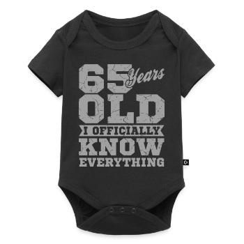 65 YEARS OLD 65 Birthday Grandpa Lustig - Baby Premium short-sleeve bodysuit - black - Front