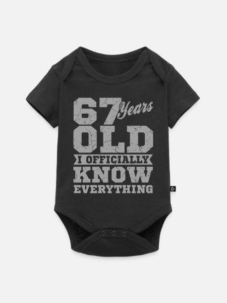 67 JAHRE ALT 67 Geburtstag Opa Lustig - Premium kortærmet baby-body  - sort