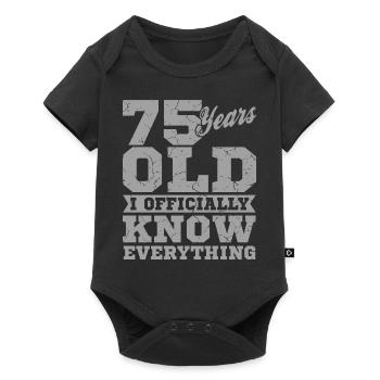 75 ANS VIEUX 75 anniversaire Grand-père Drôle - Body à manches courtes Premium Bébé - noir - Devant