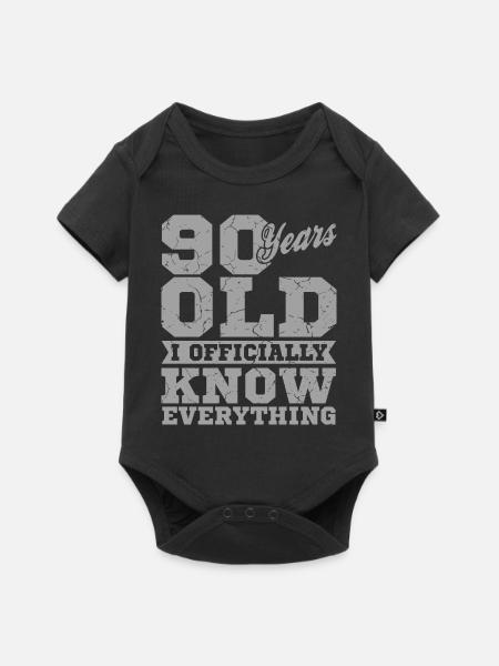 90 JAHRE ALT 90 Geburtstag Opa Lustig - Premium kortærmet baby-body  - sort