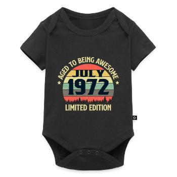 Schönes Vintage Juli 1972 Geburtstags Design - Baby Premium Kurzarmbody - Schwarz - Vorne