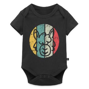 Alpaca Farmers Farmer Lama Head Retro Alpaca Lama - Baby Premium short-sleeve bodysuit - black - Front