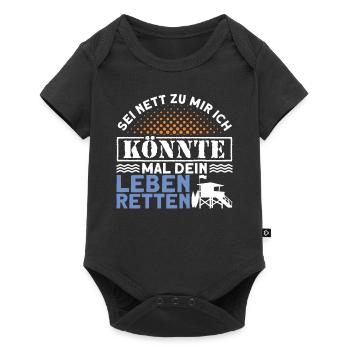 Poolboy Bademeister Schwimmen - Baby Premium Kurzarmbody - Schwarz - Vorne