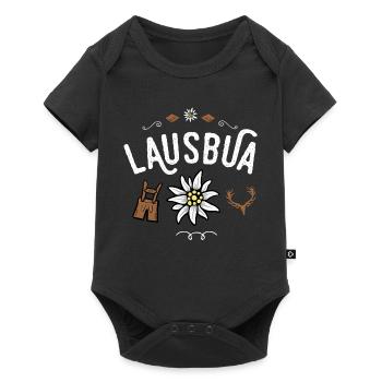 Lausbua Bayrischer Bua Ersatz Tracht Lederhose - Baby Premium Kurzarmbody - Schwarz - Vorne