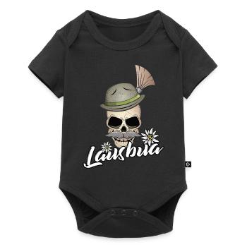Lausbua Totenkopf Bayrischer Bua Trachten Shirt - Baby Premium Kurzarmbody - Schwarz - Vorne