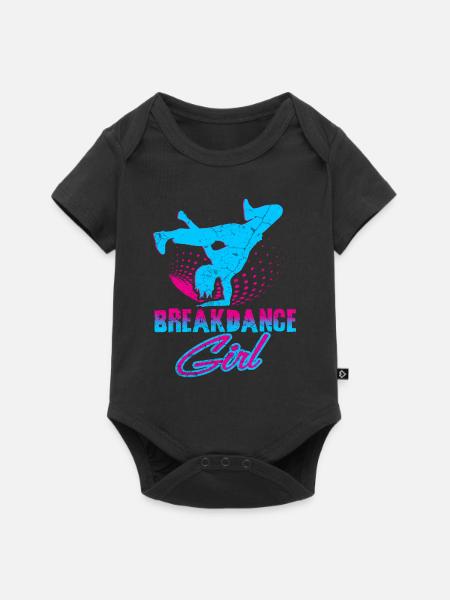 Breakdance Mädchen Tänzerin - Baby Premium Kurzarmbody - Schwarz