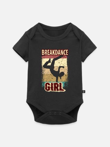 Breakdance Mädchen Tänzerin - Baby Premium Kurzarmbody - Schwarz