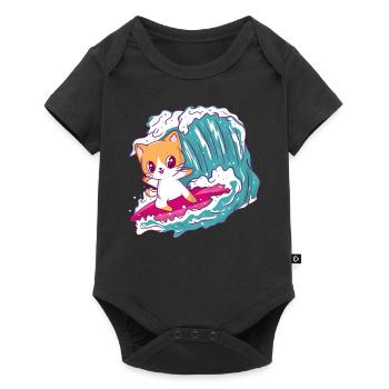 Anime Surfing Kids Kiteboard Surf Kitesurfer - Baby Premium Kurzarmbody - Schwarz - Vorne